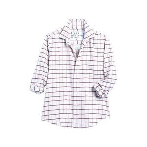 Frank & Eileen Barry Red Windowpane‎ Italian Cotton button up shirt size L